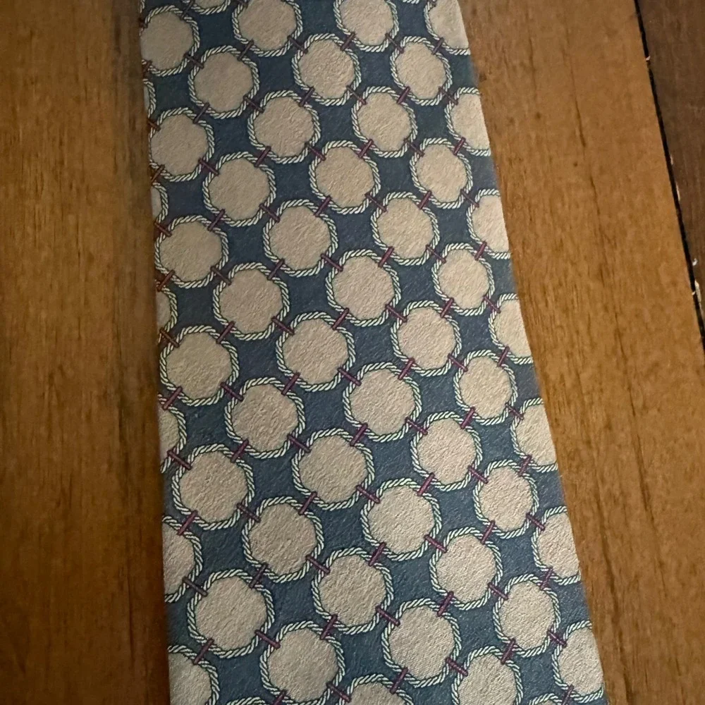 Christian Dior Silk Tie‎ Geometric Pattern Men's Luxury Necktie Tag Missing